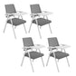 Contemporary Fixed Arms Conference Chair Mesh-back Task Chair for Office With Writing Pad Gray 4 Piece Set Clearhalo 'furn' 'furn_office_chair' 'Furniture' 'Office Chairs' 'Office Furniture' 'office_chair' 7131052