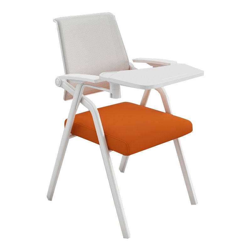 Contemporary Fixed Arms Conference Chair Mesh-back Task Chair for Office With Writing Pad Orange 1 Piece Clearhalo 'furn' 'furn_office_chair' 'Furniture' 'Office Chairs' 'Office Furniture' 'office_chair' 7131055
