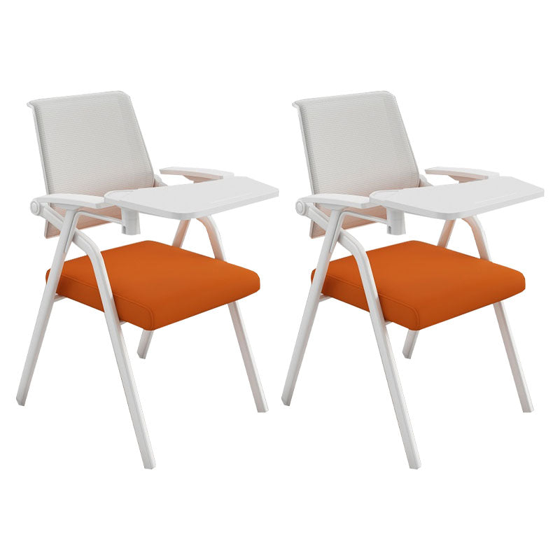 Contemporary Fixed Arms Conference Chair Mesh-back Task Chair for Office With Writing Pad Orange 2 Piece Set Clearhalo 'furn' 'furn_office_chair' 'Furniture' 'Office Chairs' 'Office Furniture' 'office_chair' 7131056