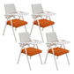 Contemporary Fixed Arms Conference Chair Mesh-back Task Chair for Office With Writing Pad Orange 4 Piece Set Clearhalo 'furn' 'furn_office_chair' 'Furniture' 'Office Chairs' 'Office Furniture' 'office_chair' 7131057