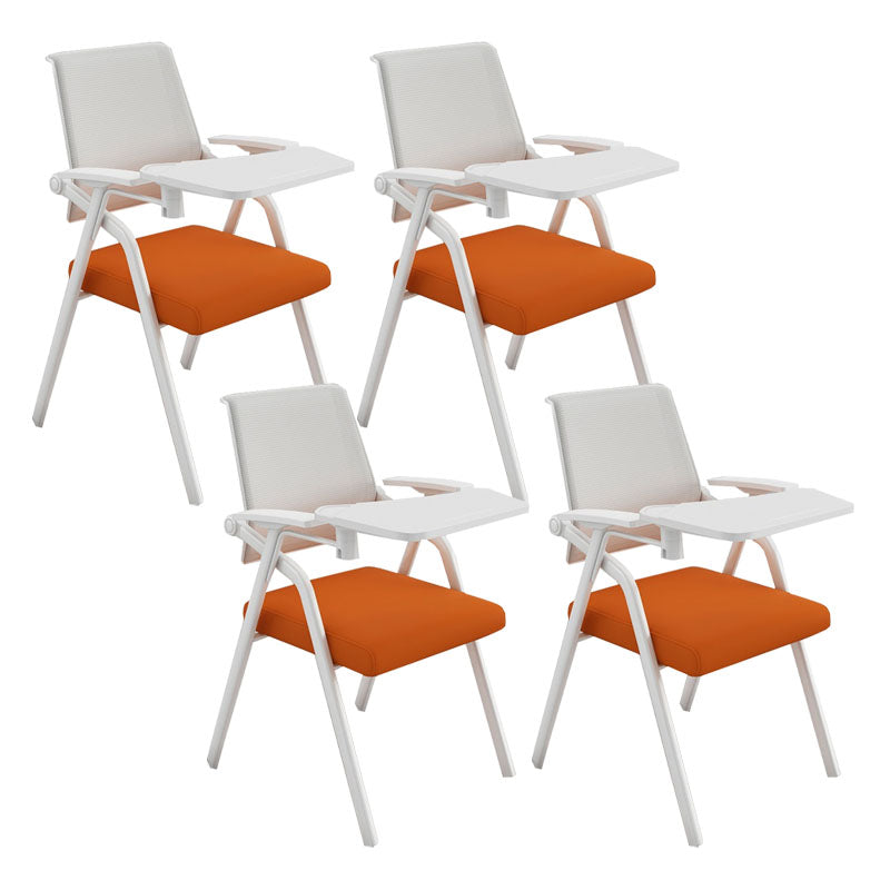 Contemporary Fixed Arms Conference Chair Mesh-back Task Chair for Office With Writing Pad Orange 4 Piece Set Clearhalo 'furn' 'furn_office_chair' 'Furniture' 'Office Chairs' 'Office Furniture' 'office_chair' 7131057
