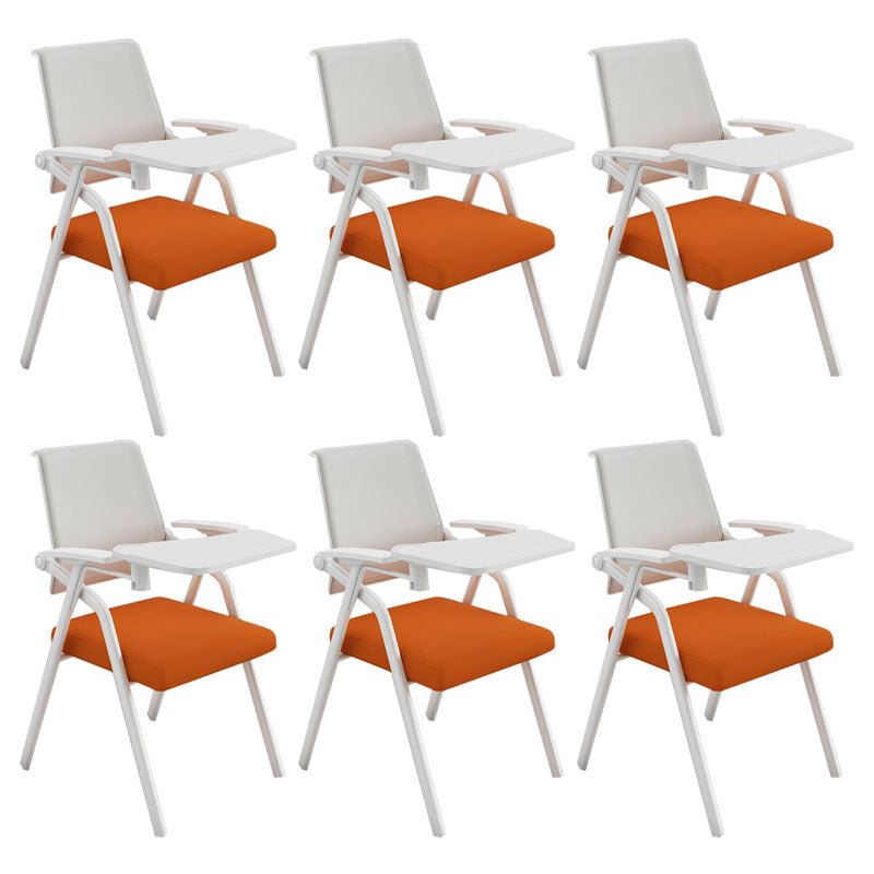 Contemporary Fixed Arms Conference Chair Mesh-back Task Chair for Office With Writing Pad Orange 6 Piece Set Clearhalo 'furn' 'furn_office_chair' 'Furniture' 'Office Chairs' 'Office Furniture' 'office_chair' 7131058