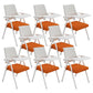 Contemporary Fixed Arms Conference Chair Mesh-back Task Chair for Office With Writing Pad Orange 8 Piece Set Clearhalo 'furn' 'furn_office_chair' 'Furniture' 'Office Chairs' 'Office Furniture' 'office_chair' 7131059