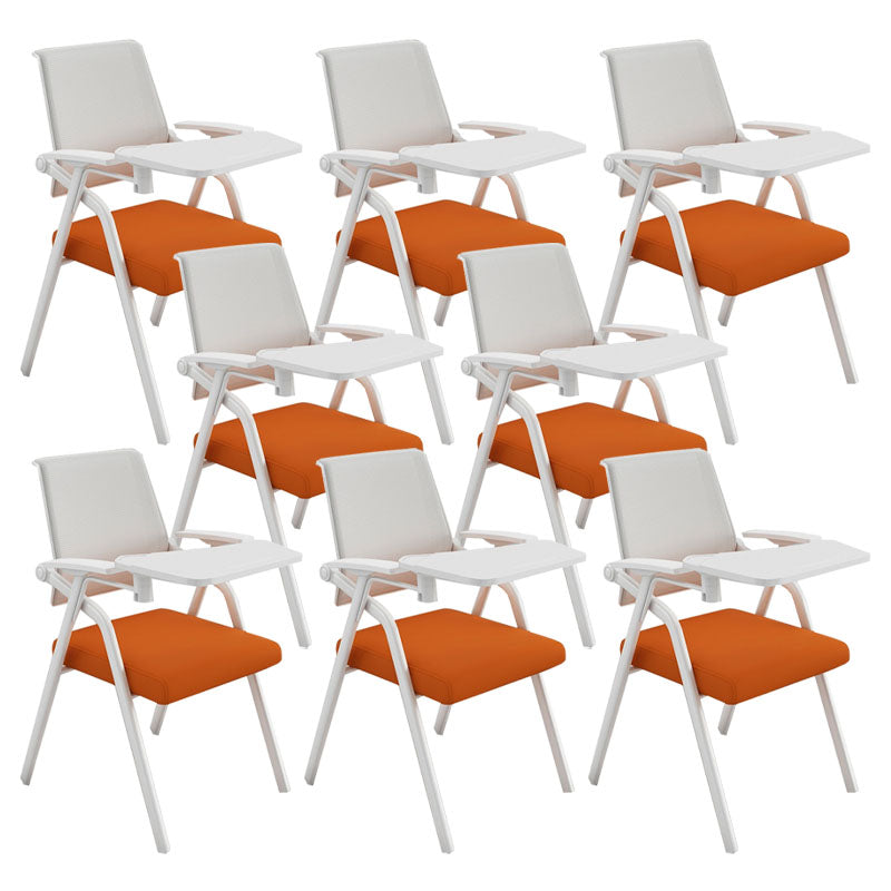 Contemporary Fixed Arms Conference Chair Mesh-back Task Chair for Office With Writing Pad Orange 8 Piece Set Clearhalo 'furn' 'furn_office_chair' 'Furniture' 'Office Chairs' 'Office Furniture' 'office_chair' 7131059