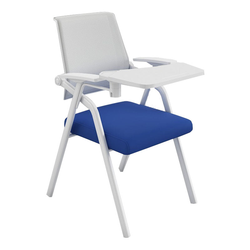 Contemporary Fixed Arms Conference Chair Mesh-back Task Chair for Office With Writing Pad Blue 1 Piece Clearhalo 'furn' 'furn_office_chair' 'Furniture' 'Office Chairs' 'Office Furniture' 'office_chair' 7131060