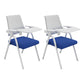 Contemporary Fixed Arms Conference Chair Mesh-back Task Chair for Office With Writing Pad Blue 2 Piece Set Clearhalo 'furn' 'furn_office_chair' 'Furniture' 'Office Chairs' 'Office Furniture' 'office_chair' 7131061