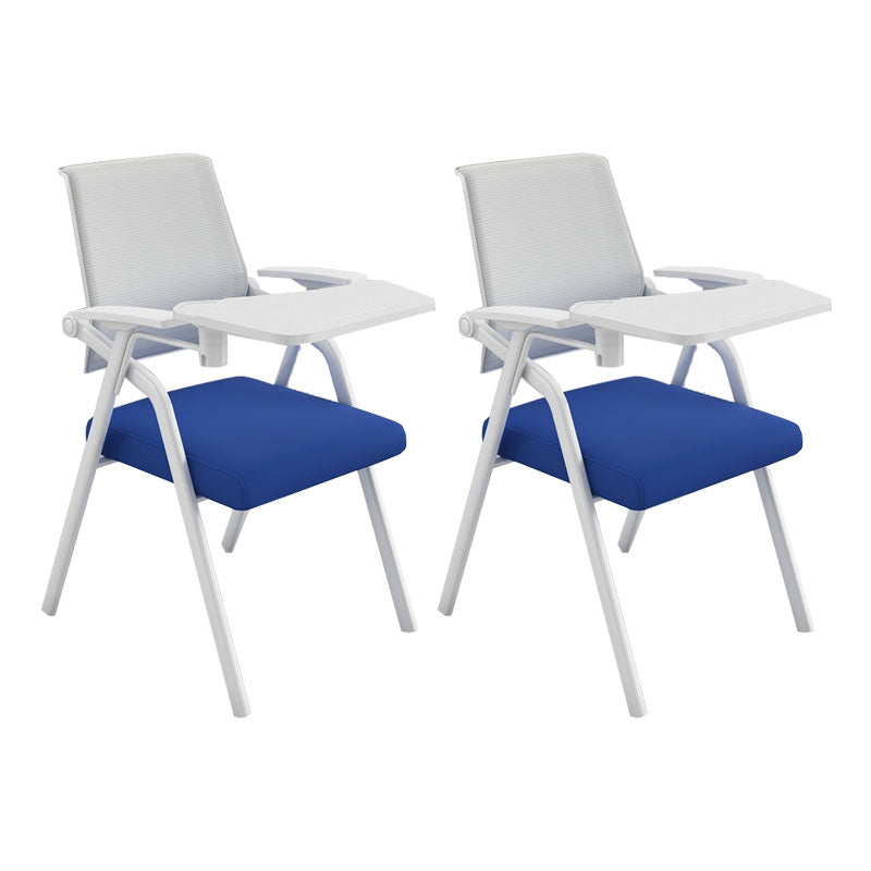Contemporary Fixed Arms Conference Chair Mesh-back Task Chair for Office With Writing Pad Blue 2 Piece Set Clearhalo 'furn' 'furn_office_chair' 'Furniture' 'Office Chairs' 'Office Furniture' 'office_chair' 7131061