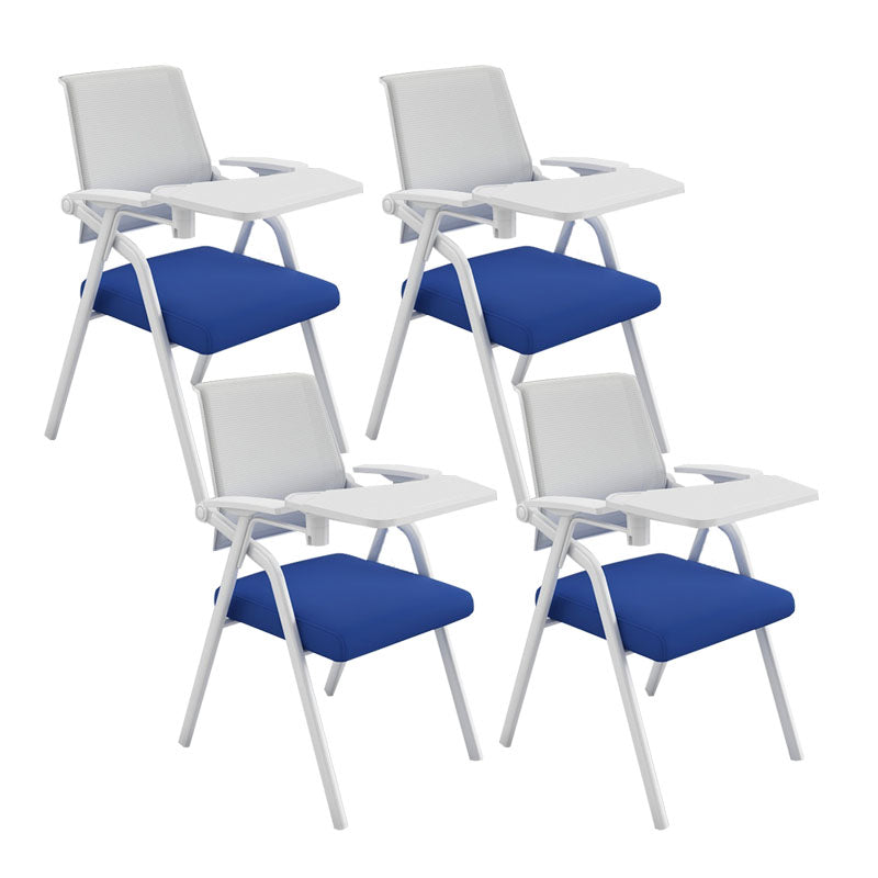Contemporary Fixed Arms Conference Chair Mesh-back Task Chair for Office With Writing Pad Blue 4 Piece Set Clearhalo 'furn' 'furn_office_chair' 'Furniture' 'Office Chairs' 'Office Furniture' 'office_chair' 7131062