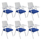 Contemporary Fixed Arms Conference Chair Mesh-back Task Chair for Office With Writing Pad Blue 6 Piece Set Clearhalo 'furn' 'furn_office_chair' 'Furniture' 'Office Chairs' 'Office Furniture' 'office_chair' 7131063