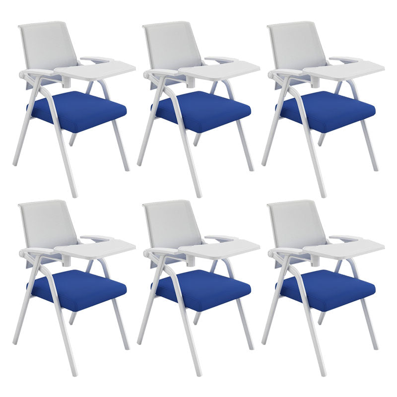 Contemporary Fixed Arms Conference Chair Mesh-back Task Chair for Office With Writing Pad Blue 6 Piece Set Clearhalo 'furn' 'furn_office_chair' 'Furniture' 'Office Chairs' 'Office Furniture' 'office_chair' 7131063