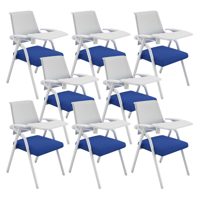 Contemporary Fixed Arms Conference Chair Mesh-back Task Chair for Office With Writing Pad Blue 8 Piece Set Clearhalo 'furn' 'furn_office_chair' 'Furniture' 'Office Chairs' 'Office Furniture' 'office_chair' 7131064