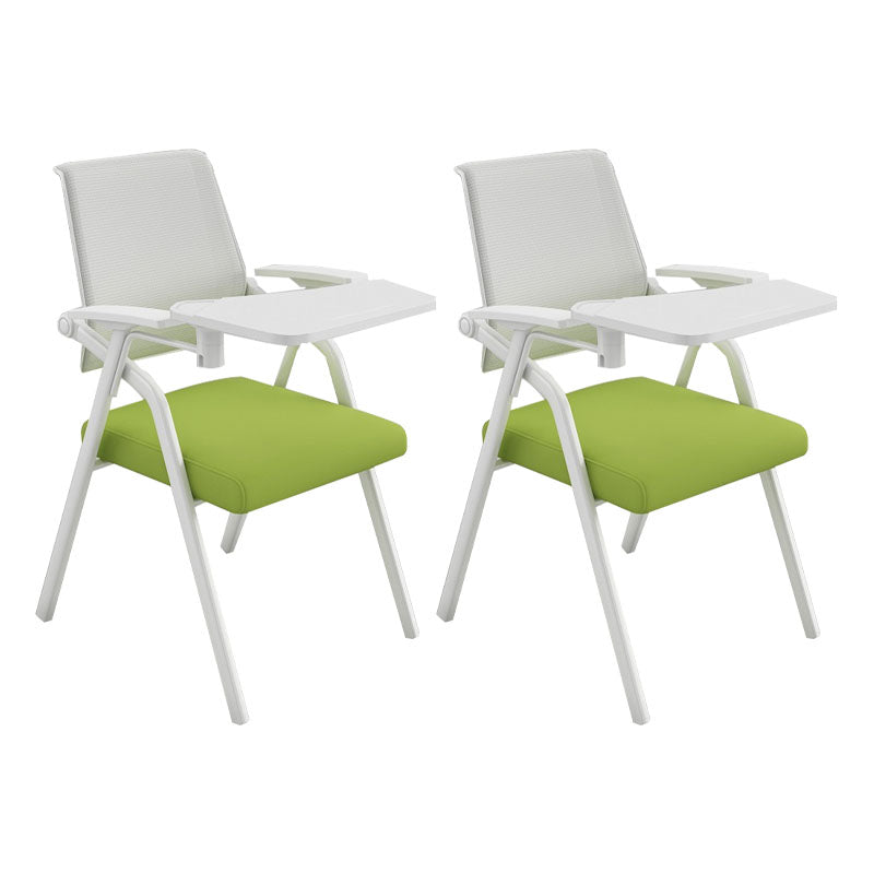 Contemporary Fixed Arms Conference Chair Mesh-back Task Chair for Office With Writing Pad Green 2 Piece Set Clearhalo 'furn' 'furn_office_chair' 'Furniture' 'Office Chairs' 'Office Furniture' 'office_chair' 7131066
