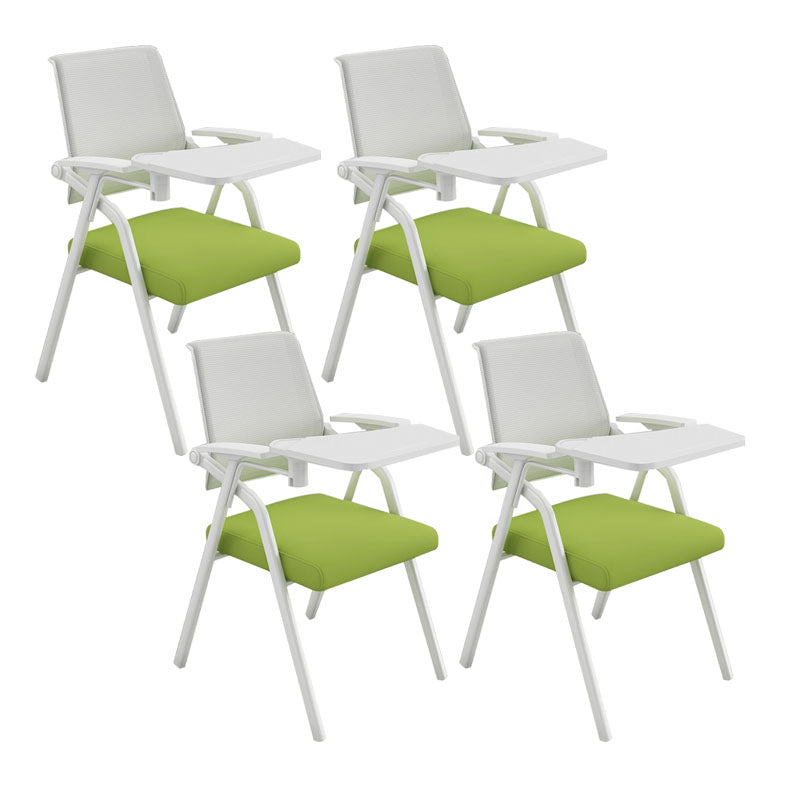 Contemporary Fixed Arms Conference Chair Mesh-back Task Chair for Office With Writing Pad Green 4 Piece Set Clearhalo 'furn' 'furn_office_chair' 'Furniture' 'Office Chairs' 'Office Furniture' 'office_chair' 7131067
