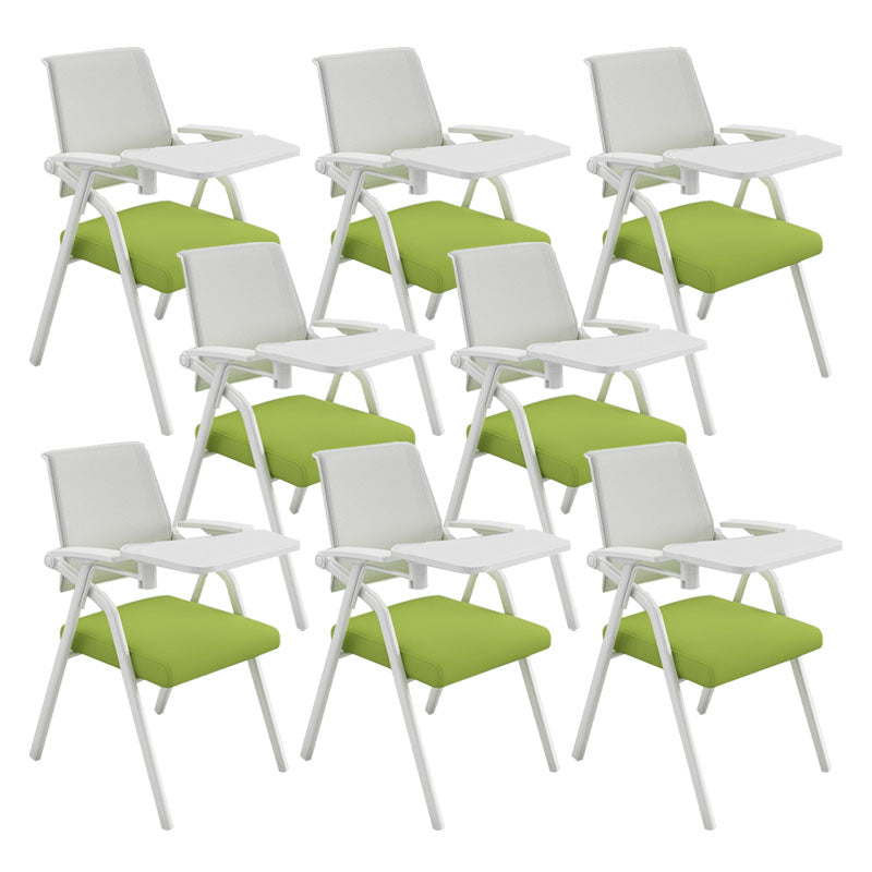 Contemporary Fixed Arms Conference Chair Mesh-back Task Chair for Office With Writing Pad Green 8 Piece Set Clearhalo 'furn' 'furn_office_chair' 'Furniture' 'Office Chairs' 'Office Furniture' 'office_chair' 7131069