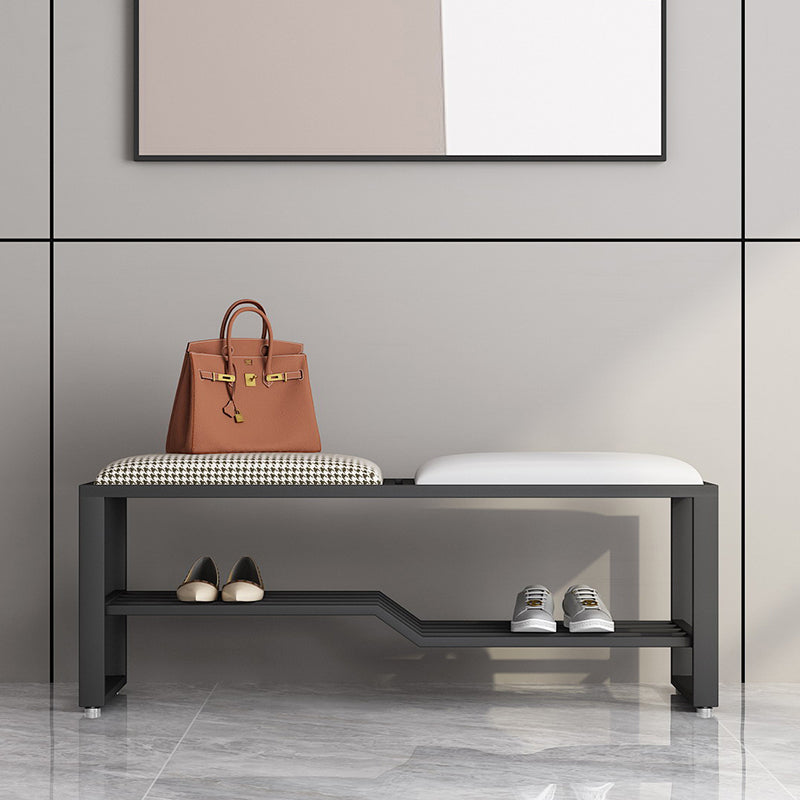 Rectangle Shoe Storage Entryway Bench Cushioned Metal Seating Bench Clearhalo 'Benches' 'Chairs & Seating' 'furn' 'furn_benches' 'Furniture' 'Living Room Furniture' 7131075