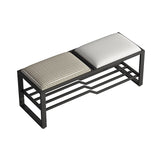 Rectangle Shoe Storage Entryway Bench Cushioned Metal Seating Bench Clearhalo 'Benches' 'Chairs & Seating' 'furn' 'furn_benches' 'Furniture' 'Living Room Furniture' 7131080