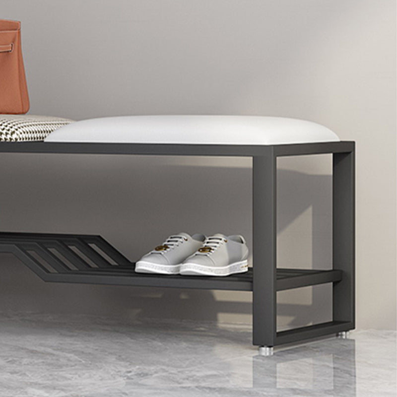 Rectangle Shoe Storage Entryway Bench Cushioned Metal Seating Bench Clearhalo 'Benches' 'Chairs & Seating' 'furn' 'furn_benches' 'Furniture' 'Living Room Furniture' 7131083