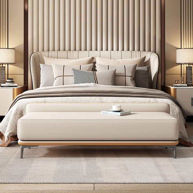 Modern Style Cushioned Seating Bench Rectangle Entryway and Bedroom Bench 59"L x 16"W x 22"H Orange Clearhalo 'Benches' 'Chairs & Seating' 'furn' 'furn_benches' 'Furniture' 'Living Room Furniture' 7131140