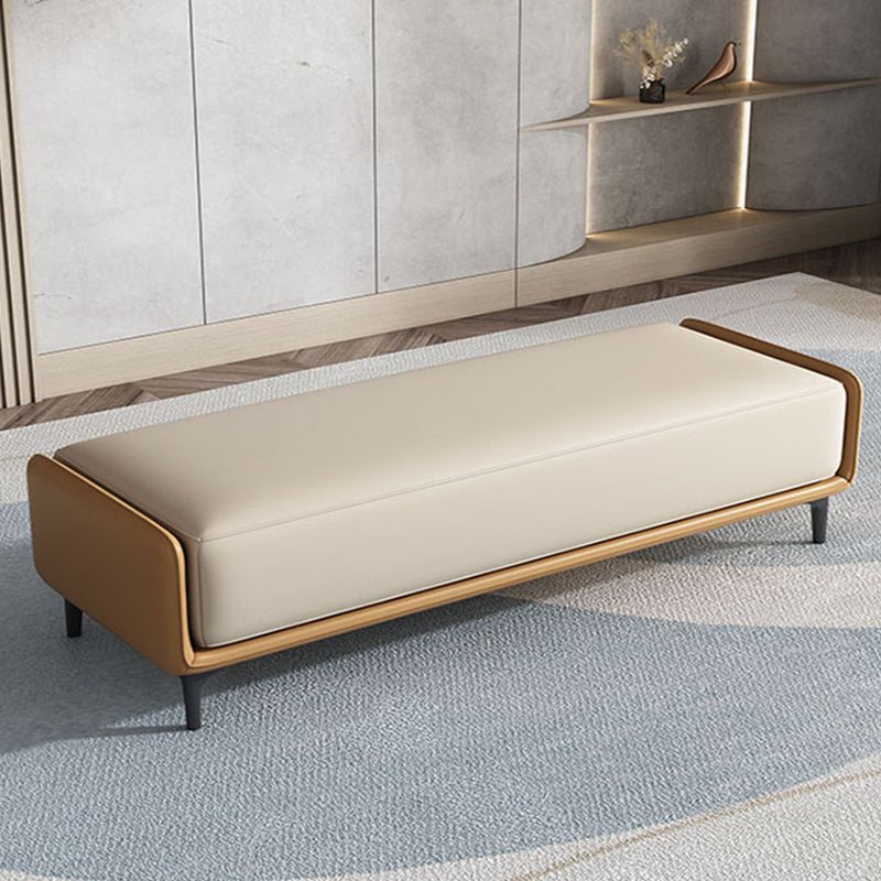Cushioned Seating Bench Rectangle Entryway and Bedroom Bench , 16.5 inch Width Brown Clearhalo 'Benches' 'Chairs & Seating' 'furn' 'furn_benches' 'Furniture' 'Living Room Furniture' 7131155