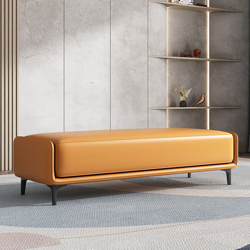 Cushioned Seating Bench Rectangle Entryway and Bedroom Bench , 16.5 inch Width Orange Clearhalo 'Benches' 'Chairs & Seating' 'furn' 'furn_benches' 'Furniture' 'Living Room Furniture' 7131156
