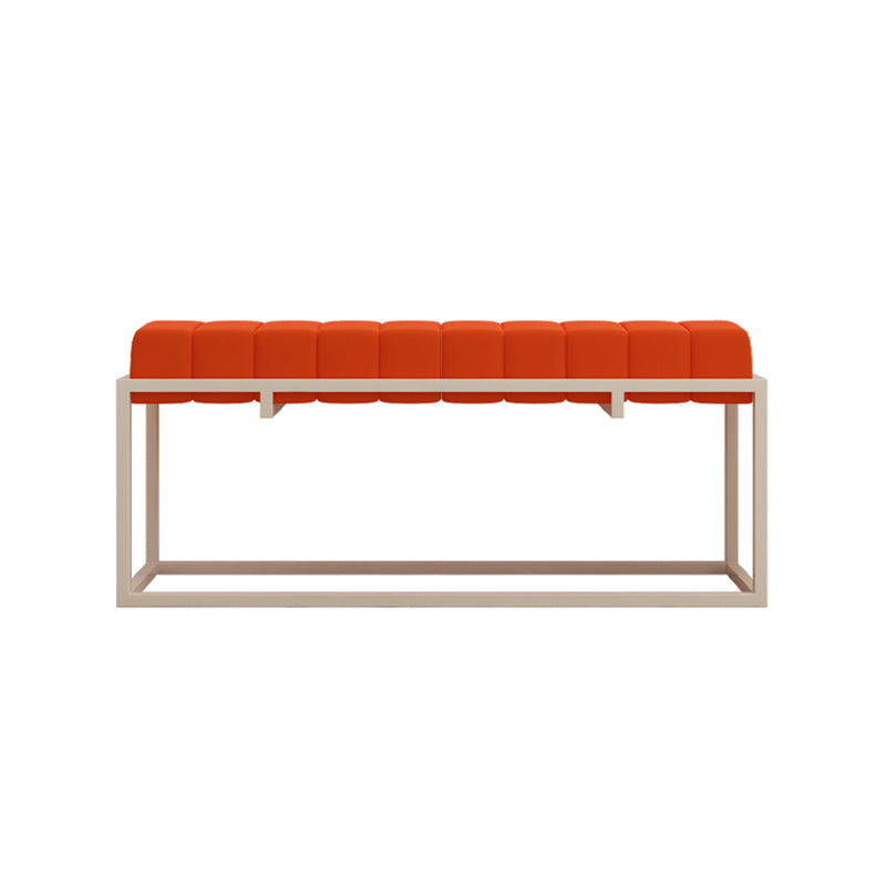 Modern Entryway Bench Cushioned Metal Rectangle Shoe Storage Seating Bench