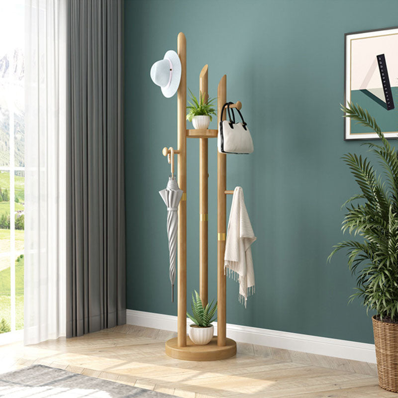 Mid Century Modern Hall Stand Wooden Hall Stand with Storage Shelf Organizer Clearhalo 'Entry & Mudroom Furniture' 'furn' 'furn_hall_tree_coat_racks' 'Furniture' 'Hall Trees & Coat Racks' 'hall_tree_coat_racks' 7131206