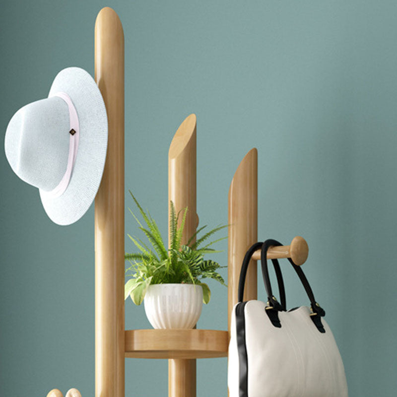 Mid Century Modern Hall Stand Wooden Hall Stand with Storage Shelf Organizer Clearhalo 'Entry & Mudroom Furniture' 'furn' 'furn_hall_tree_coat_racks' 'Furniture' 'Hall Trees & Coat Racks' 'hall_tree_coat_racks' 7131209