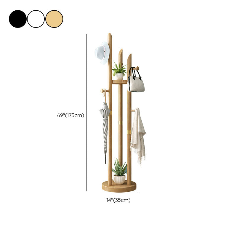 Mid Century Modern Hall Stand Wooden Hall Stand with Storage Shelf Organizer Clearhalo 'Entry & Mudroom Furniture' 'furn' 'furn_hall_tree_coat_racks' 'Furniture' 'Hall Trees & Coat Racks' 'hall_tree_coat_racks' 7131214