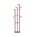 Moderne stijl Hall Tree Rubber Wood Entryway Coat Rack met 2 planken