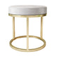 Glam Ottoman Velvet Tear Resistant Upholstered Solid Color Round Ottoman with Metal Legs