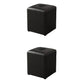 Glam Pouf Ottoman Genuine Leather Stain Resistant Upholstered Square Ottoman Black 2 Piece Set Clearhalo 'furn' 'furn_ottomans_poufs' 'Furniture' 'Living Room Furniture' 'Ottomans & Poufs' 'ottomans_poufs' 7131295