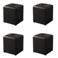 Glam Pouf Ottoman Genuine Leather Stain Resistant Upholstered Square Ottoman Black 4 Piece Set Clearhalo 'furn' 'furn_ottomans_poufs' 'Furniture' 'Living Room Furniture' 'Ottomans & Poufs' 'ottomans_poufs' 7131298