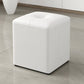 Glam Pouf Ottoman Genuine Leather Stain Resistant Upholstered Square Ottoman White 1 Piece Clearhalo 'furn' 'furn_ottomans_poufs' 'Furniture' 'Living Room Furniture' 'Ottomans & Poufs' 'ottomans_poufs' 7131305