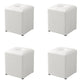 Glam Pouf Ottoman Genuine Leather Stain Resistant Upholstered Square Ottoman White 4 Piece Set Clearhalo 'furn' 'furn_ottomans_poufs' 'Furniture' 'Living Room Furniture' 'Ottomans & Poufs' 'ottomans_poufs' 7131309