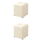 Glam Pouf Ottoman Genuine Leather Stain Resistant Upholstered Square Ottoman Beige 2 Piece Set Clearhalo 'furn' 'furn_ottomans_poufs' 'Furniture' 'Living Room Furniture' 'Ottomans & Poufs' 'ottomans_poufs' 7131313