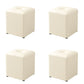 Glam Pouf Ottoman Genuine Leather Stain Resistant Upholstered Square Ottoman Beige 4 Piece Set Clearhalo 'furn' 'furn_ottomans_poufs' 'Furniture' 'Living Room Furniture' 'Ottomans & Poufs' 'ottomans_poufs' 7131314