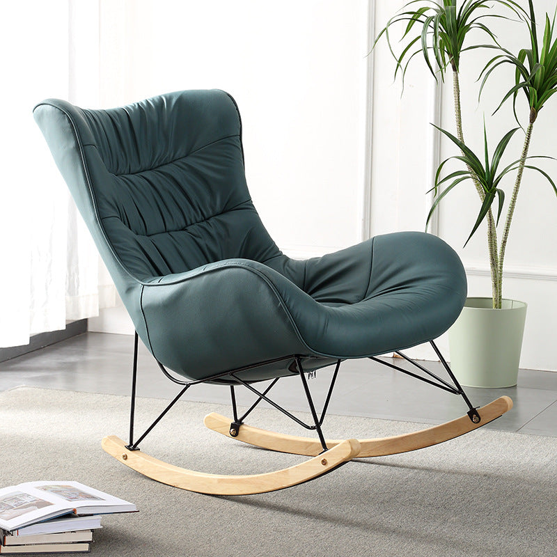 Modern Indoor Sofa Rocking Chair Nursery Rocking Chair with Ottoman Rocking Chair Dark Green Clearhalo 'Chairs & Seating' 'furn' 'furn_rocking_chairs' 'Furniture' 'Living Room Furniture' 'Rocking Chairs' 'rocking_chairs' 7131317