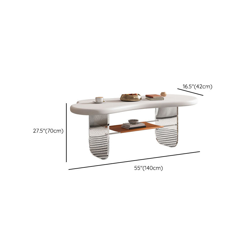 Modern White Trestle Coffee Table Geometric Manufactured Wood Cocktail Table Clearhalo 'Coffee & Accent Tables' 'Coffee Tables' 'coffee_tables' 'furn' 'furn_coffee_tables' 'Furniture' 'Living Room Furniture' 7131374