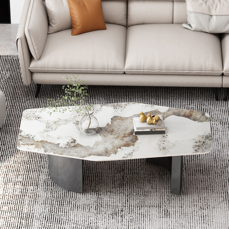 Zusammenfassung 1 Einzelkaffeetisch Stein Top Geometrischer Cocktailtisch