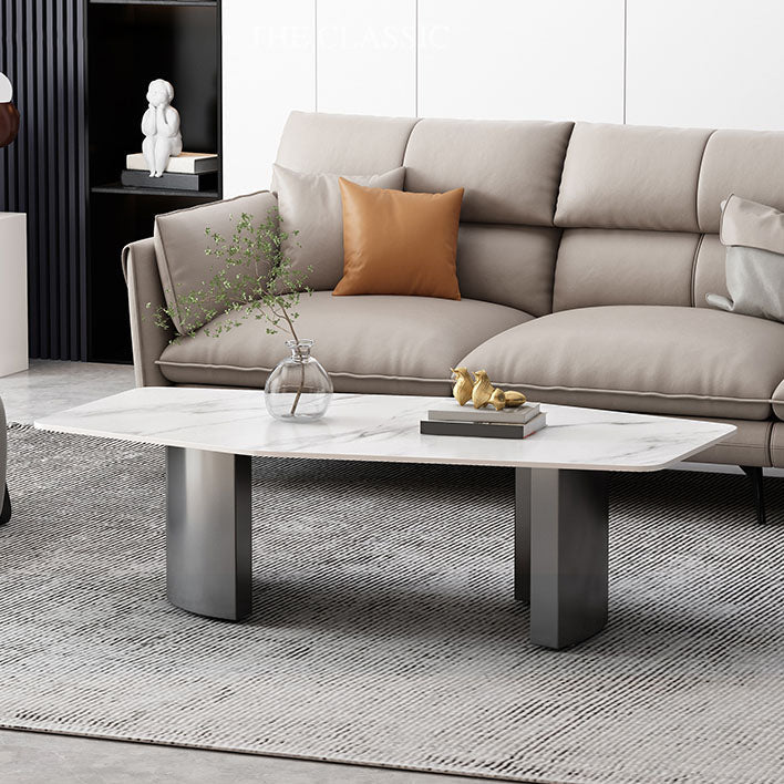 Zusammenfassung 1 Einzelkaffeetisch Stein Top Geometrischer Cocktailtisch