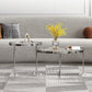 Round Cross Legs Coffee Table Stainless Steel Cocktail Table Clearhalo 'Coffee & Accent Tables' 'Coffee Tables' 'coffee_tables' 'furn' 'furn_coffee_tables' 'Furniture' 'Living Room Furniture' 7131397