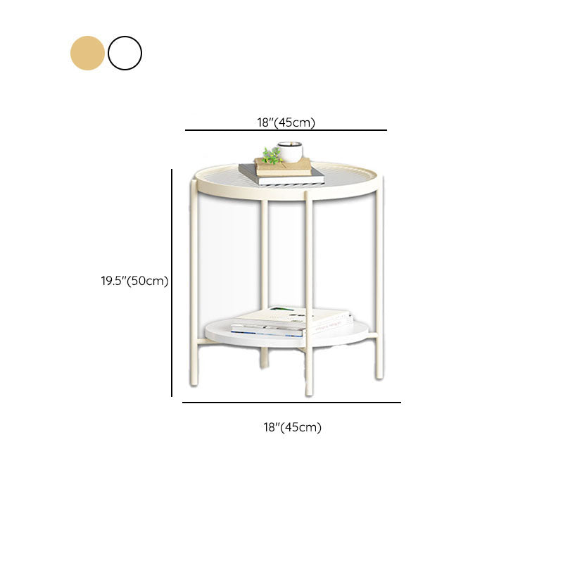 4 Legs Metal Coffee Table Shelf Included Oval Glass Top Cocktail Table Clearhalo 'Coffee & Accent Tables' 'Coffee Tables' 'coffee_tables' 'furn' 'furn_coffee_tables' 'Furniture' 'Living Room Furniture' 7131422