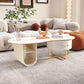 Modern Geometric Coffee Table with Drawer Stone Top Cocktail Table Clearhalo 'Coffee & Accent Tables' 'Coffee Tables' 'coffee_tables' 'furn' 'furn_coffee_tables' 'Furniture' 'Living Room Furniture' 7131438