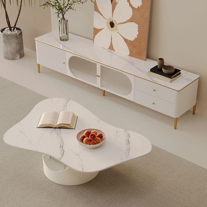 Modern Abstract Coffee Table with Storage Geometric Cocktail Table Clearhalo 'Coffee & Accent Tables' 'Coffee Tables' 'coffee_tables' 'furn' 'furn_coffee_tables' 'Furniture' 'Living Room Furniture' 7131447
