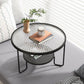 Frame Metal Coffee Table Shelf Included Round Single Cocktail Table Clearhalo 'Coffee & Accent Tables' 'Coffee Tables' 'coffee_tables' 'furn' 'furn_coffee_tables' 'Furniture' 'Living Room Furniture' 7131456