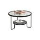 Frame Metal Coffee Table Shelf Included Round Single Cocktail Table Clearhalo 'Coffee & Accent Tables' 'Coffee Tables' 'coffee_tables' 'furn' 'furn_coffee_tables' 'Furniture' 'Living Room Furniture' 7131460