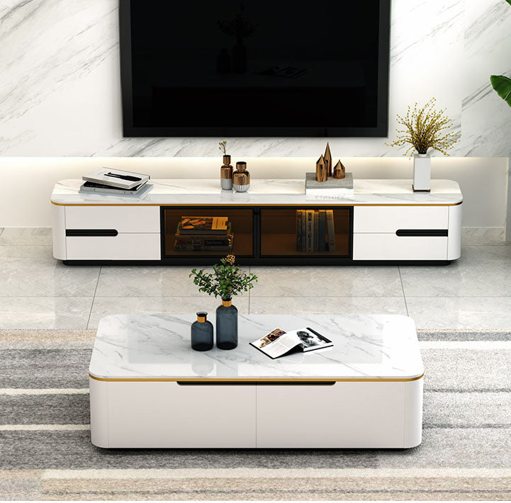 Block 1 tavolino singolo con cassetti Tavolino da cocktail moderno rettangolare