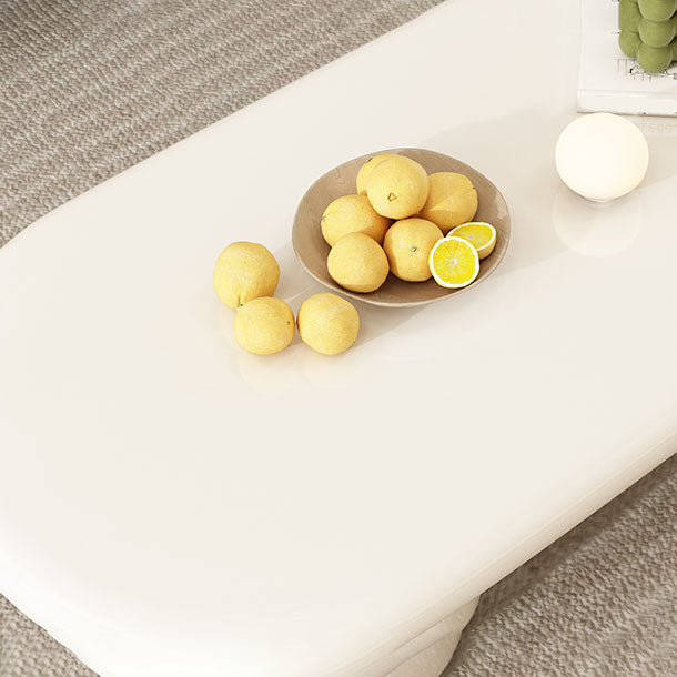 Modern 4 Legs Cocktail Table Oval Engineered Wood Coffee Table - White Clearhalo 'Coffee & Accent Tables' 'Coffee Tables' 'coffee_tables' 'furn' 'furn_coffee_tables' 'Furniture' 'Living Room Furniture' 7131490