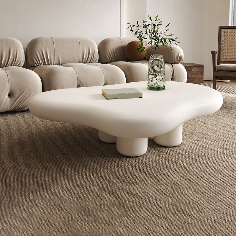 4 Legs Geometric Coffee Table Contemporary Manufactured Wood Cocktail Table White Clearhalo 'Coffee & Accent Tables' 'Coffee Tables' 'coffee_tables' 'furn' 'furn_coffee_tables' 'Furniture' 'Living Room Furniture' 7131498