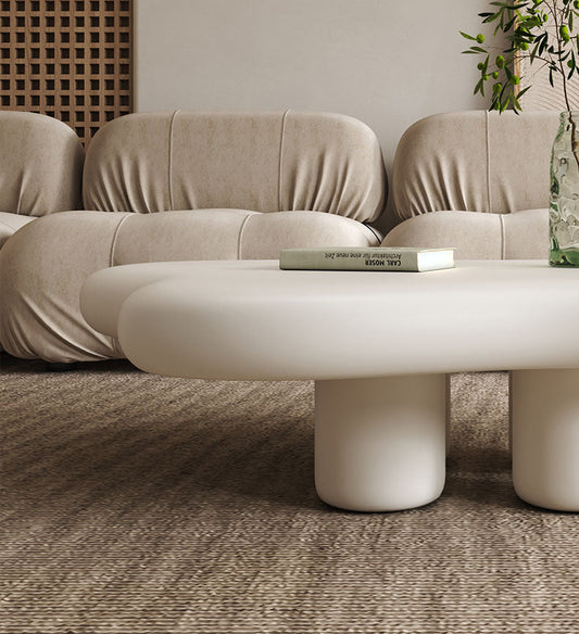 Mesa de café geométrica de 4 piernas Cóctel de madera fabricada contemporánea